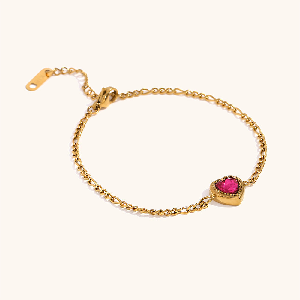 Stainless Steel Gold Plated Heart Bracelet