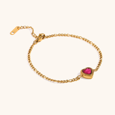 Stainless Steel Gold Plated Heart Bracelet