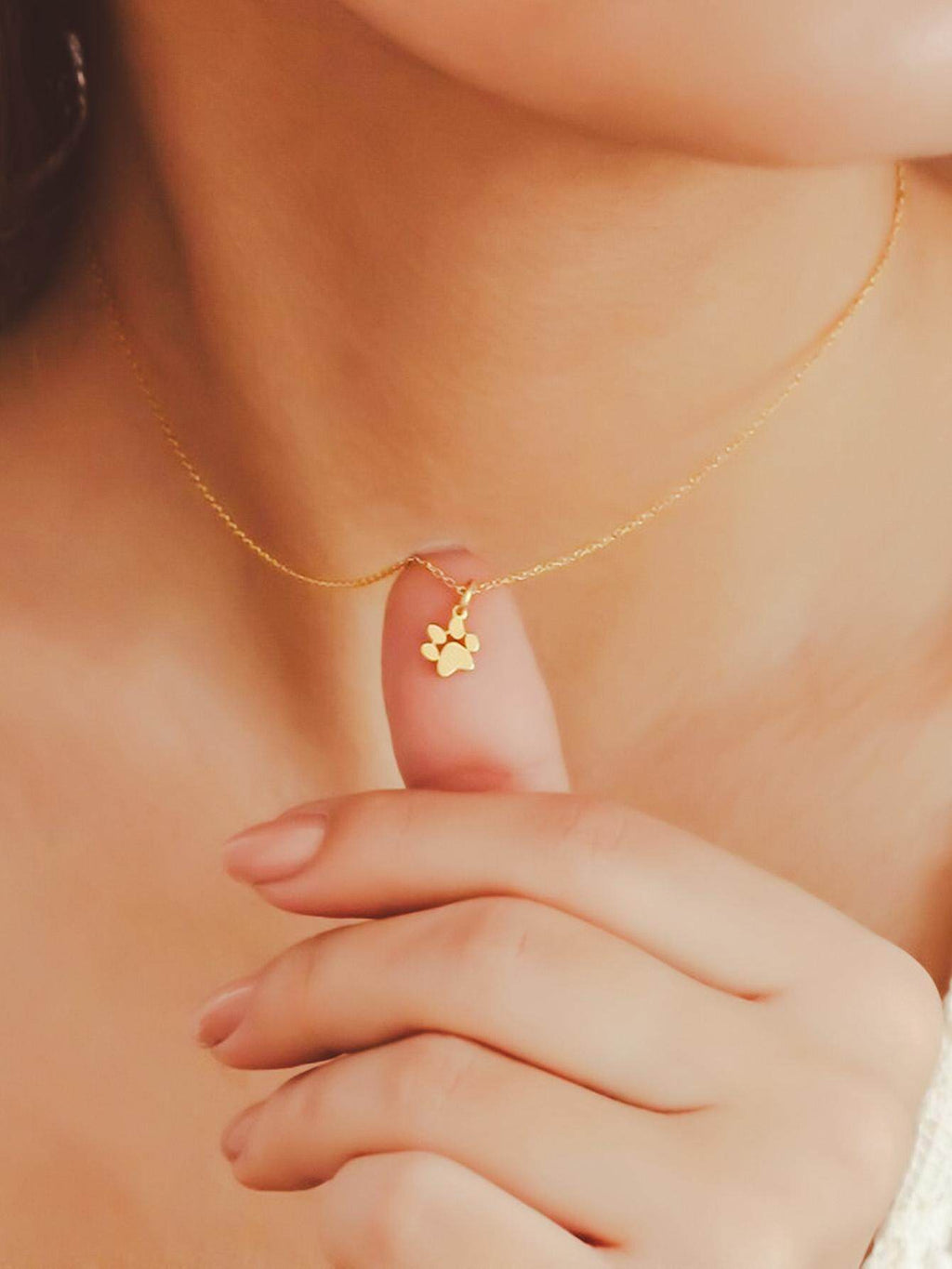 Cat Paw Titanium Steel Gold Necklace