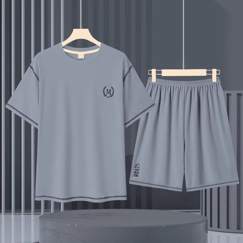 Pyjama d'été homme en modal, manches courtes, tenue d'intérieur