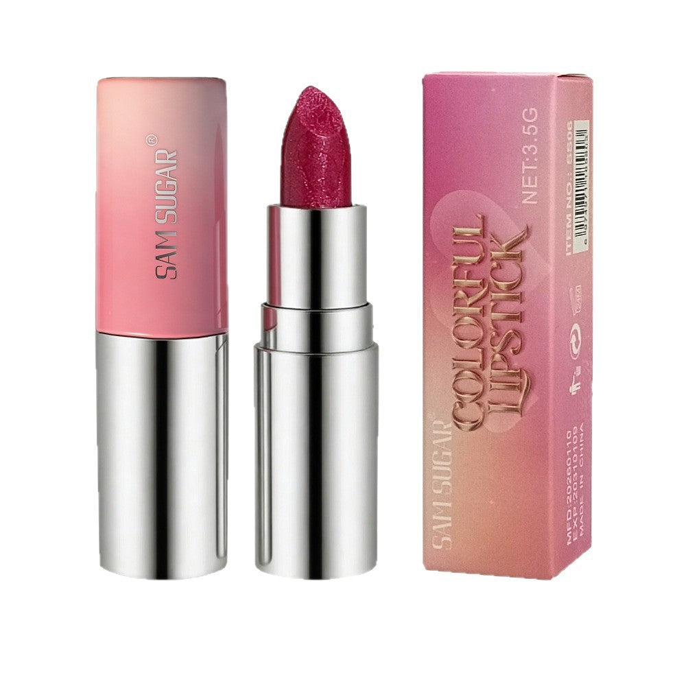 6-Color Gradient Pearly Lipstick with Fine Shimmer