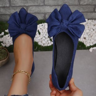 Pointed Bow Flat Shoes for Women