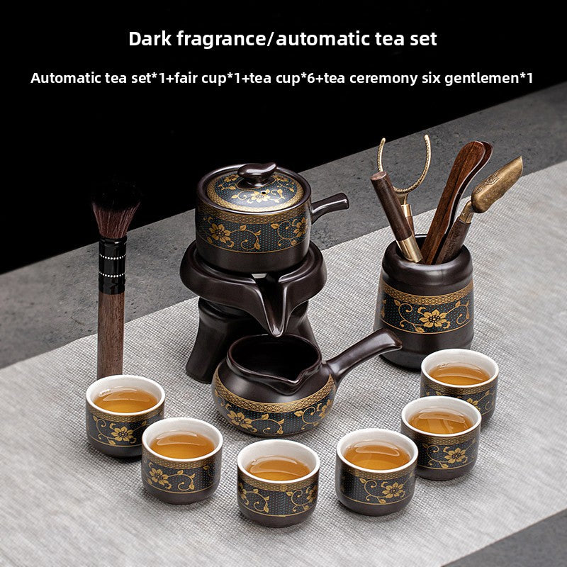 Automatic Graphite Tea Set with Rotating Brewing Teapot