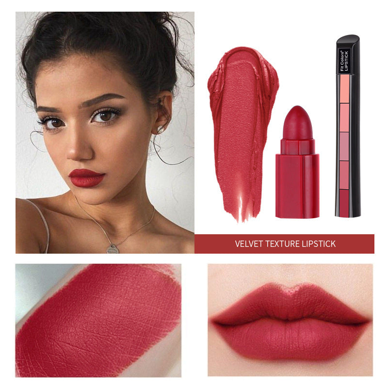 Matte 5-color lipstick set
