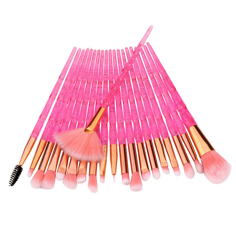 20-piece set of diamond-tipped makeup brushes
