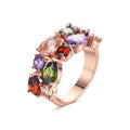 Butterfly Multicolor Zircon Gold Plated Ring