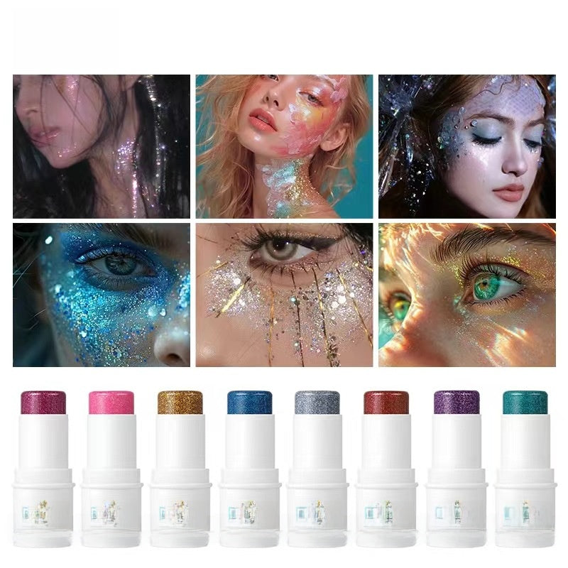 8-Color Shimmer Makeup Stick for Face and Body