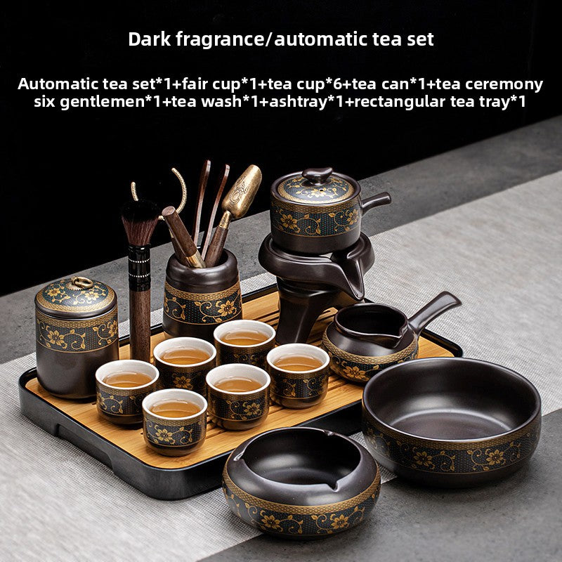 Automatic Graphite Tea Set with Rotating Brewing Teapot
