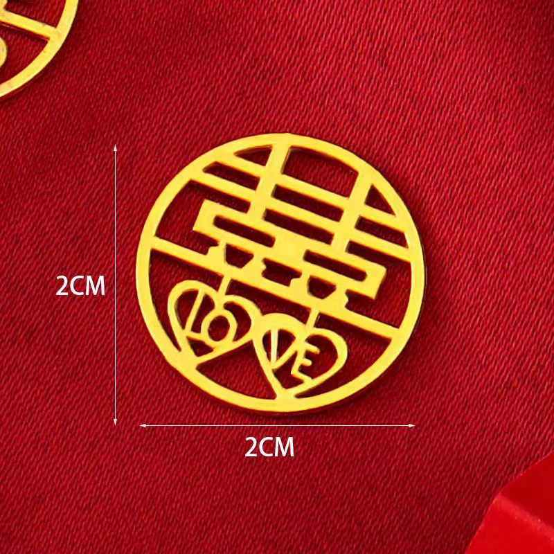 Gold Wedding Double Happiness Alloy Pendant