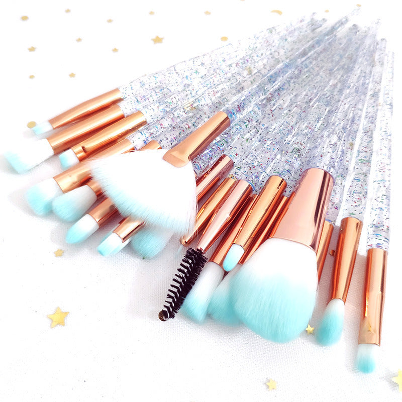 20-piece set of diamond-tipped makeup brushes