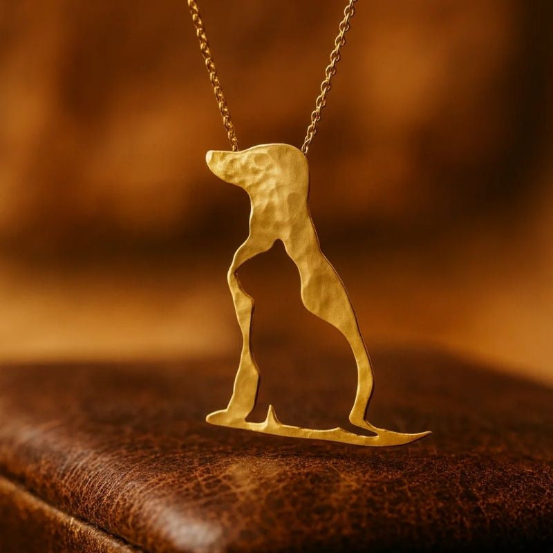 Dog Silhouette Gold Plated Necklace