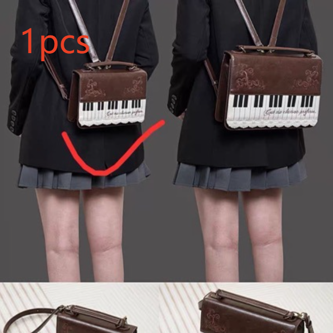 Fashion Square Crossbody Bag with Piano Note Design