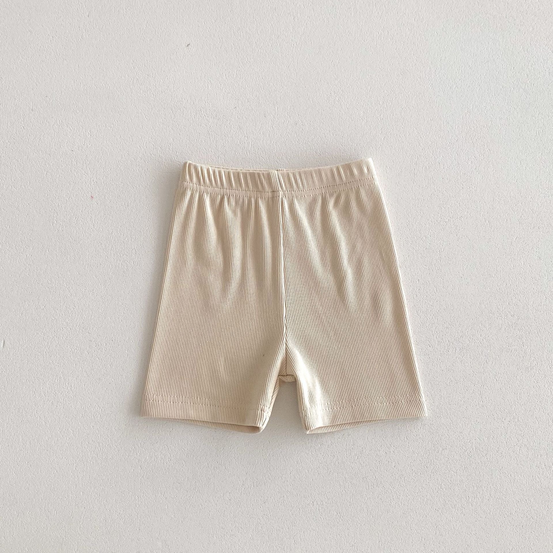 Childrens Striped Elastic Leggings Shorts