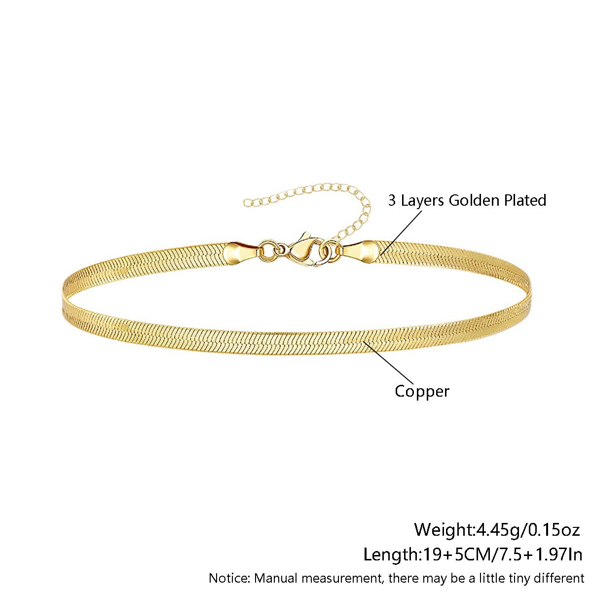 Stackable Gold Plated Chain Bracelet