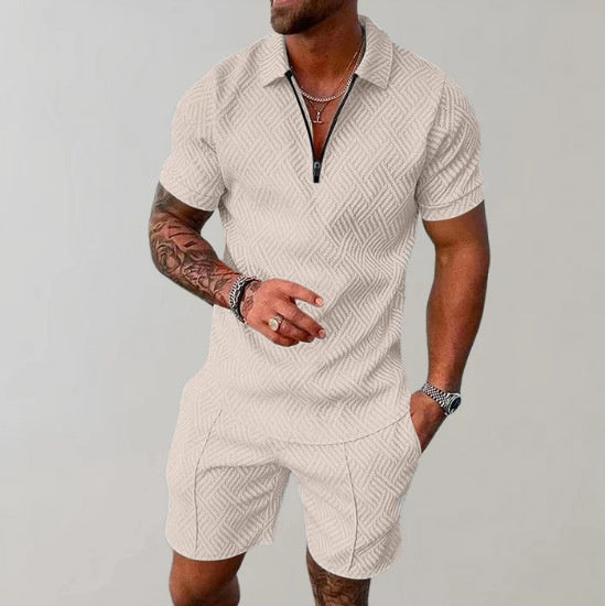 Herren 2-teiliges Set Baroque-Print Kurzarm-Top & Shorts Polyester 48 Varianten | Men's 2-Piece Baroque Print Set Short-Sleeve Top & Shorts 48 Styles