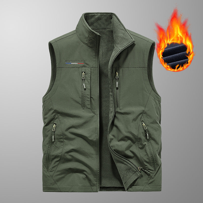 Mens Quick-Drying Multi-Pocket Outdoor Vest