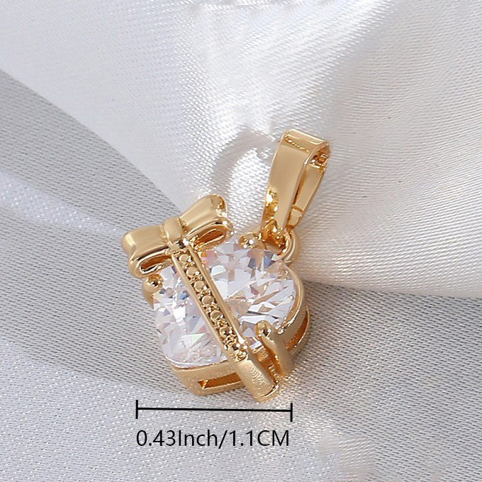 Gold Plated Heart Cross Pendant