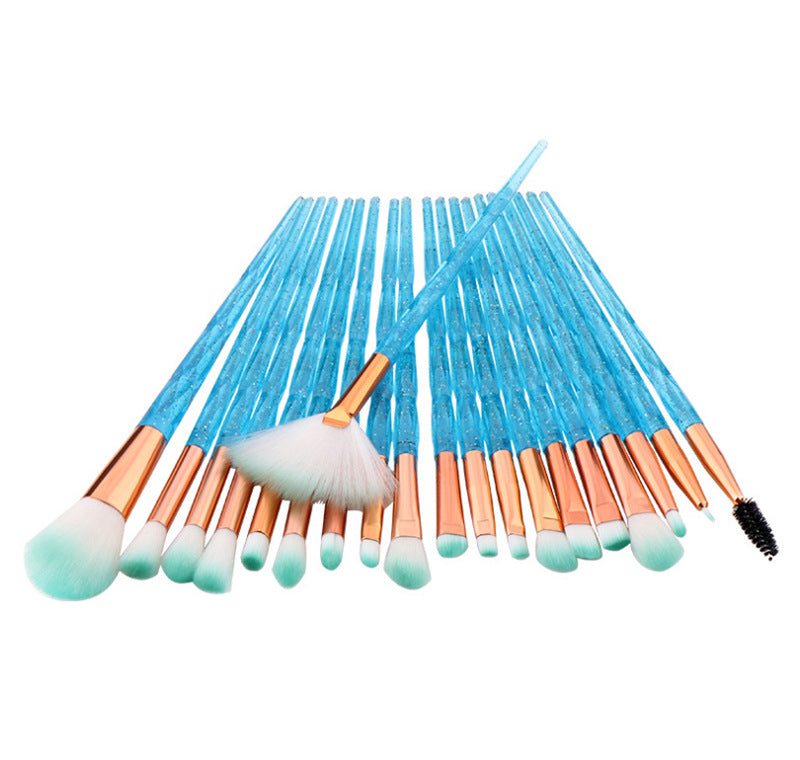 20-piece set of diamond-tipped makeup brushes