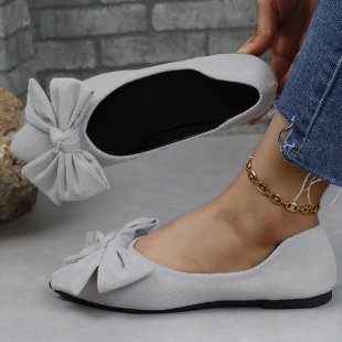 Pointed Bow Flat Shoes for Women