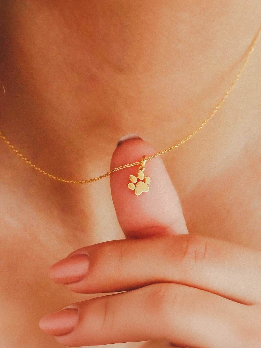 Cat Paw Titanium Steel Gold Necklace