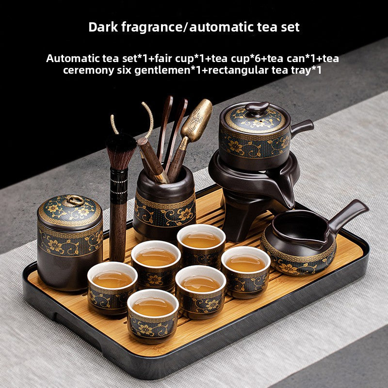 Automatic Graphite Tea Set with Rotating Brewing Teapot