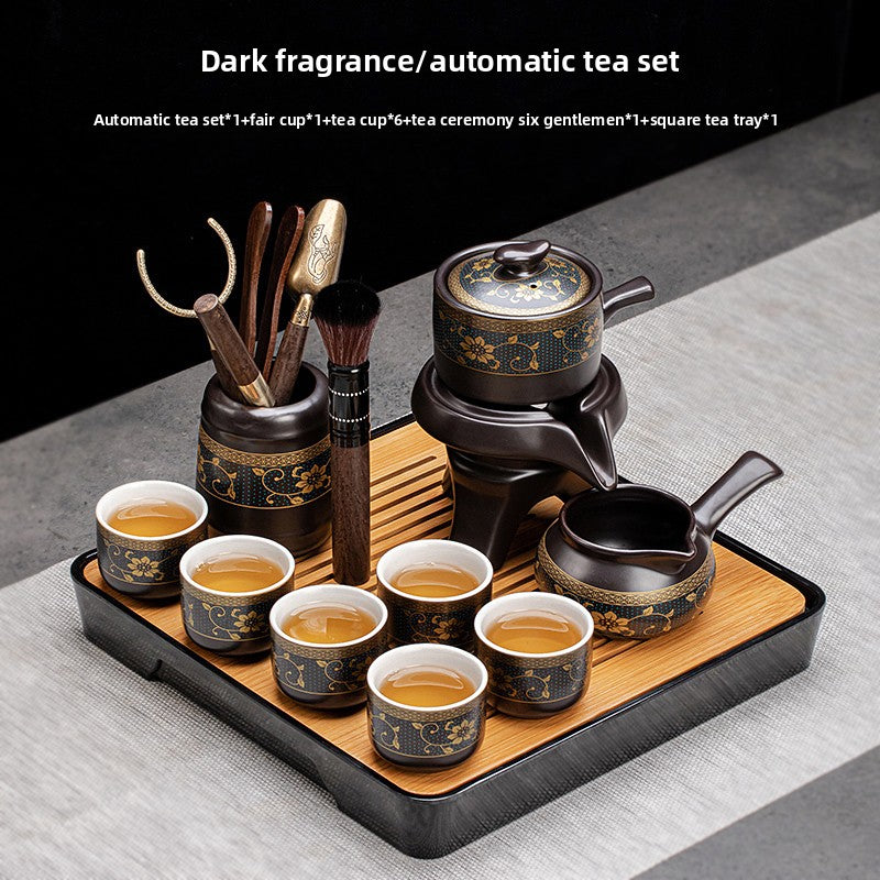 Automatic Graphite Tea Set with Rotating Brewing Teapot