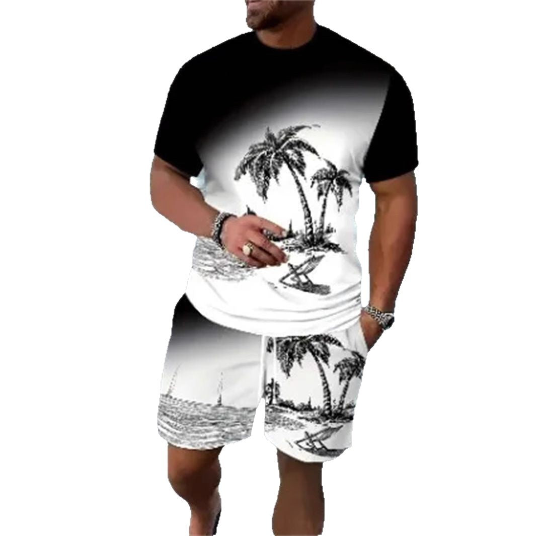 Herren Sportswear Set 2-teilig – Grafik-Top & Shorts THE KING | Men's 2-Piece Graphic Sportswear Set THE KING
