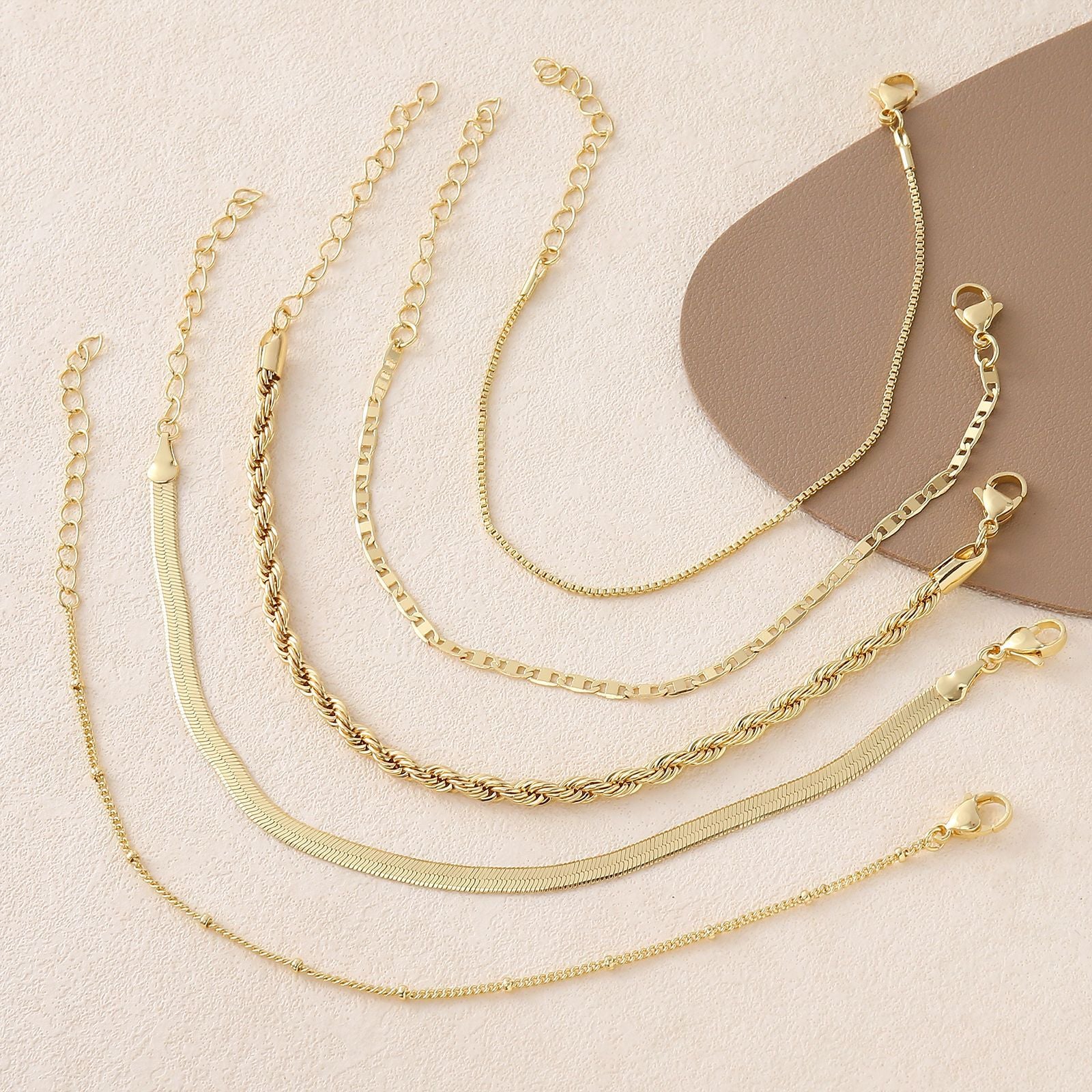 Stackable Gold Plated Chain Bracelet