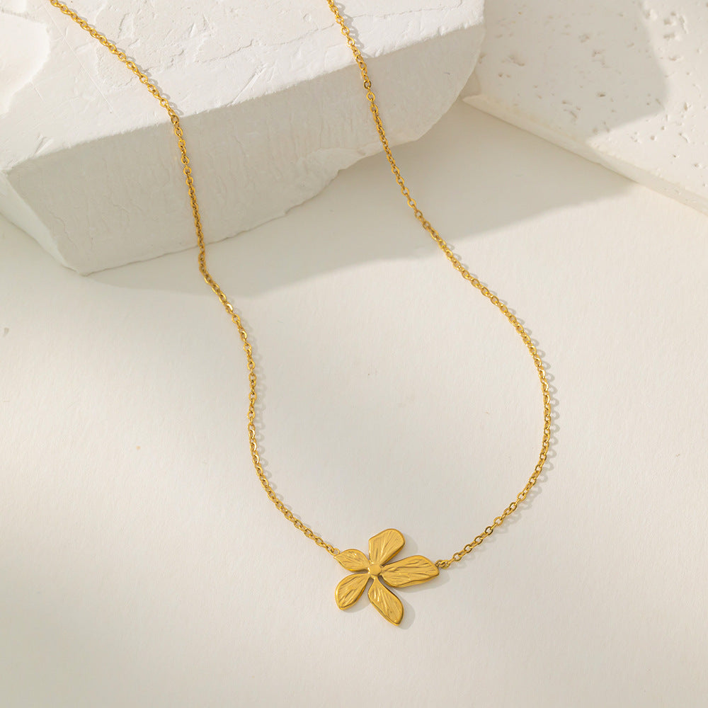 Floral Embossed Titanium Gold Plated
