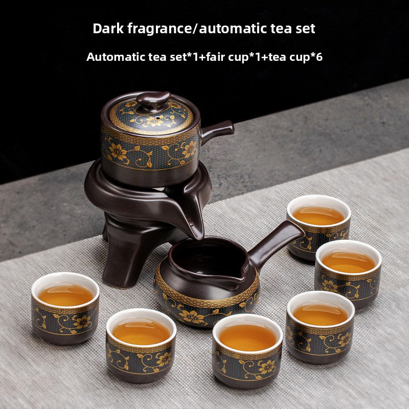 Automatic Graphite Tea Set with Rotating Brewing Teapot