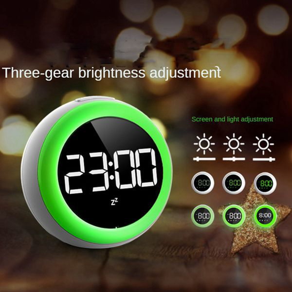 Réveil de bureau numérique à LED à commande vocale