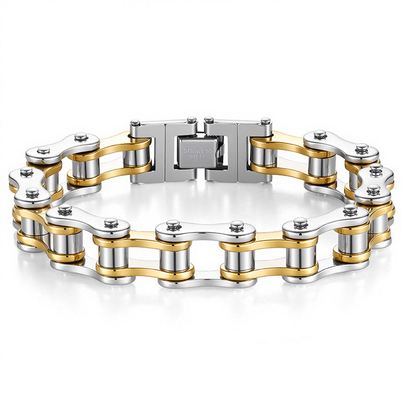 Geometric Stainless Steel Gold Plated Bracelet