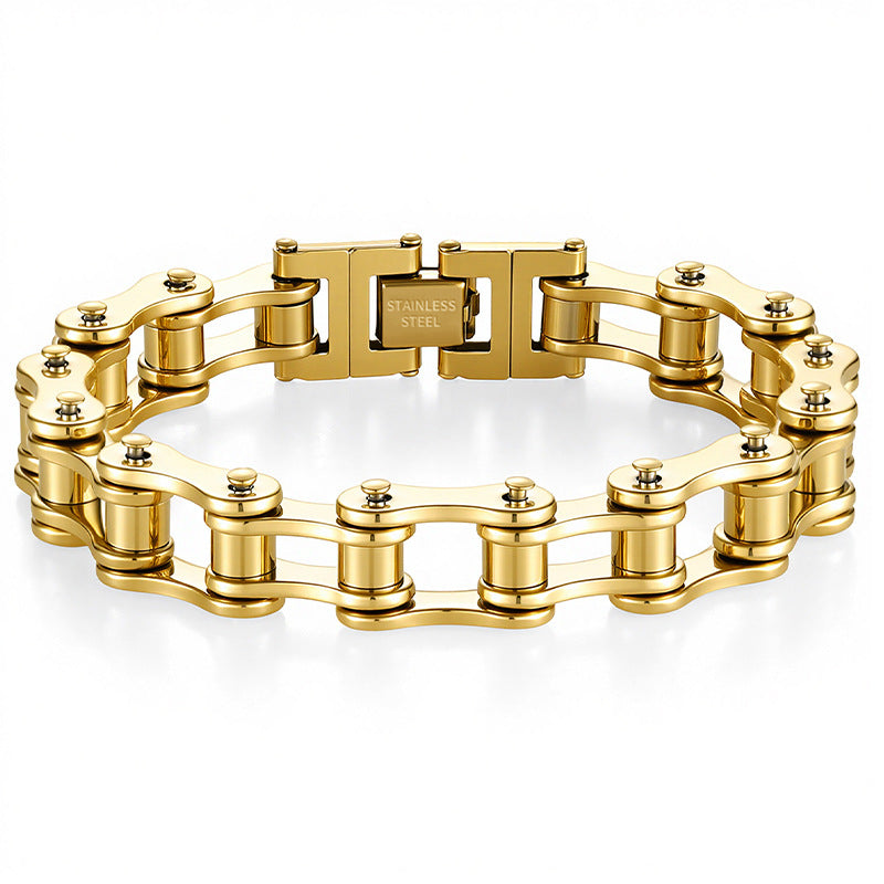 Geometric Stainless Steel Gold Plated Bracelet
