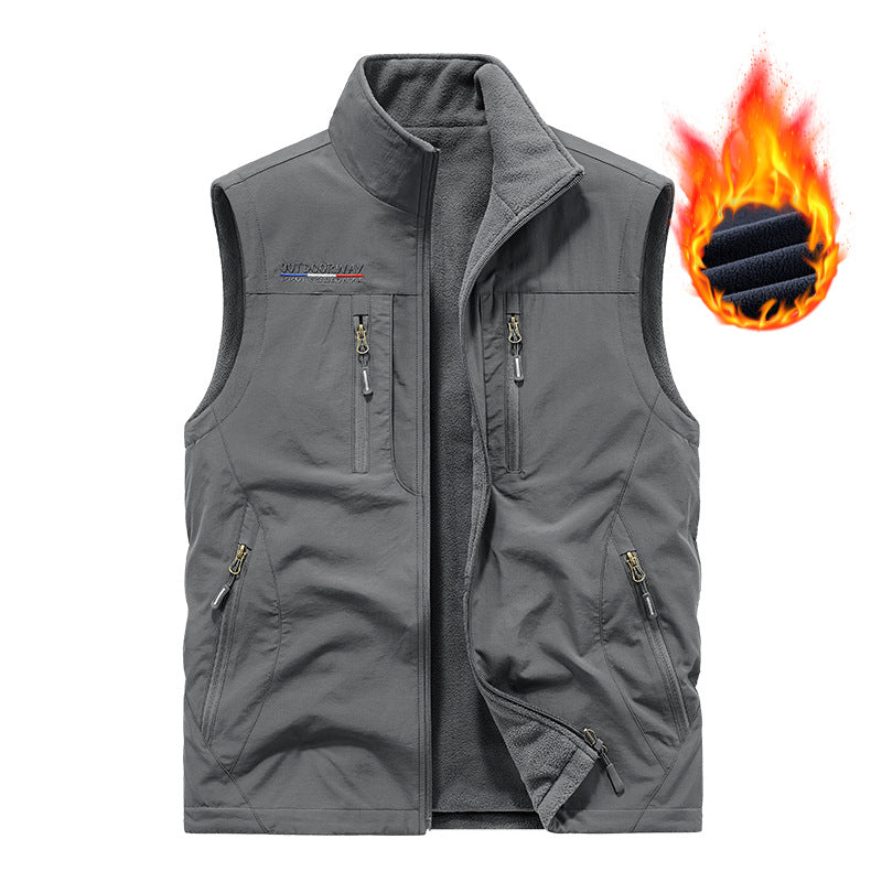 Mens Quick-Drying Multi-Pocket Outdoor Vest