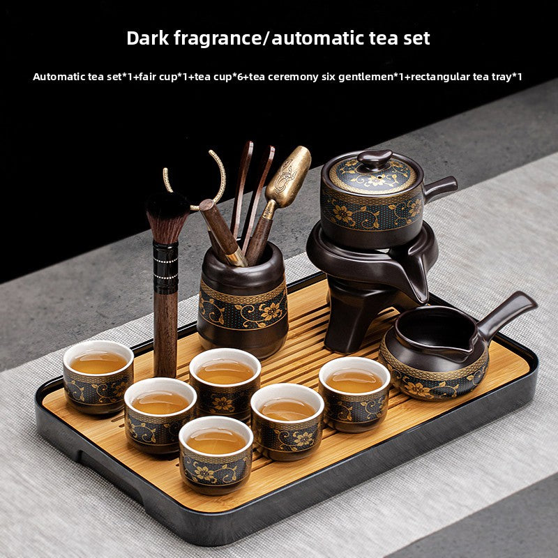 Automatic Graphite Tea Set with Rotating Brewing Teapot