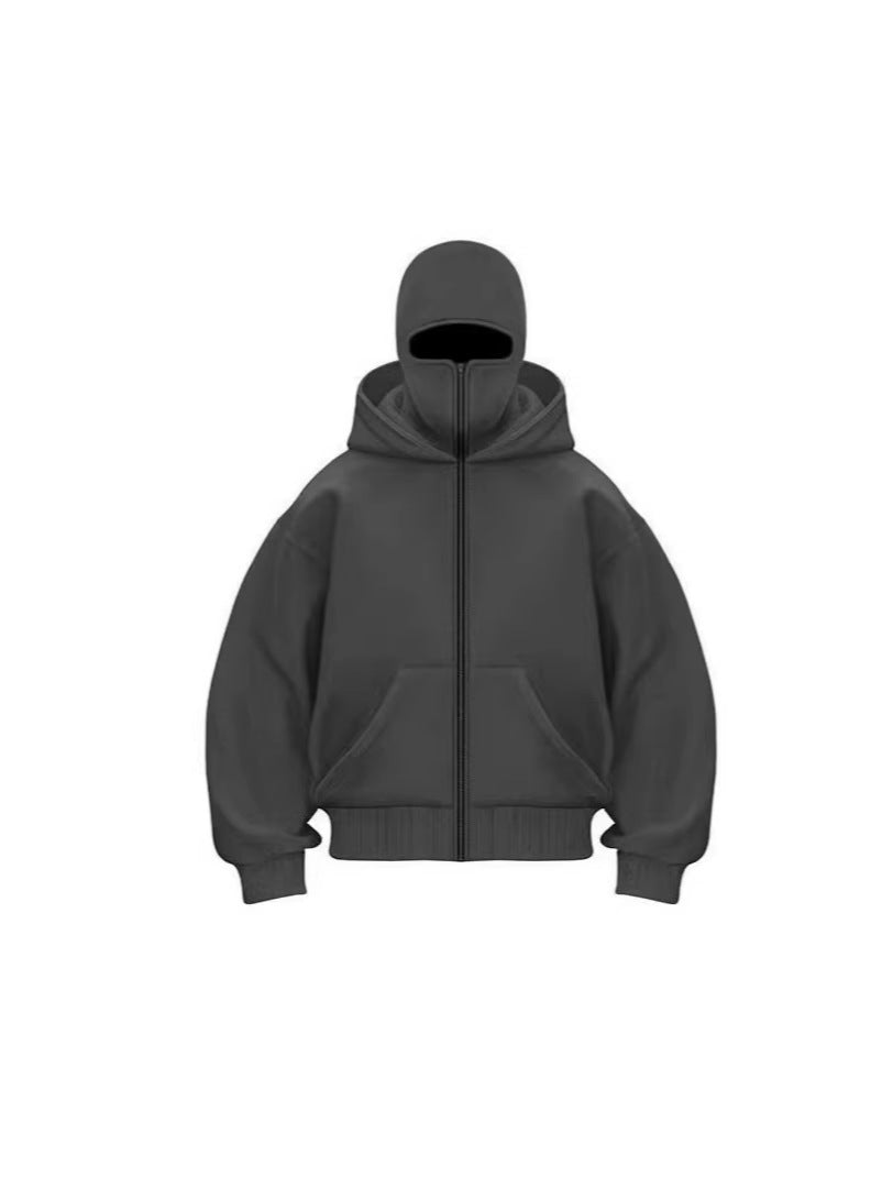 Mens Color Block Hooded Zip Sweatshirt