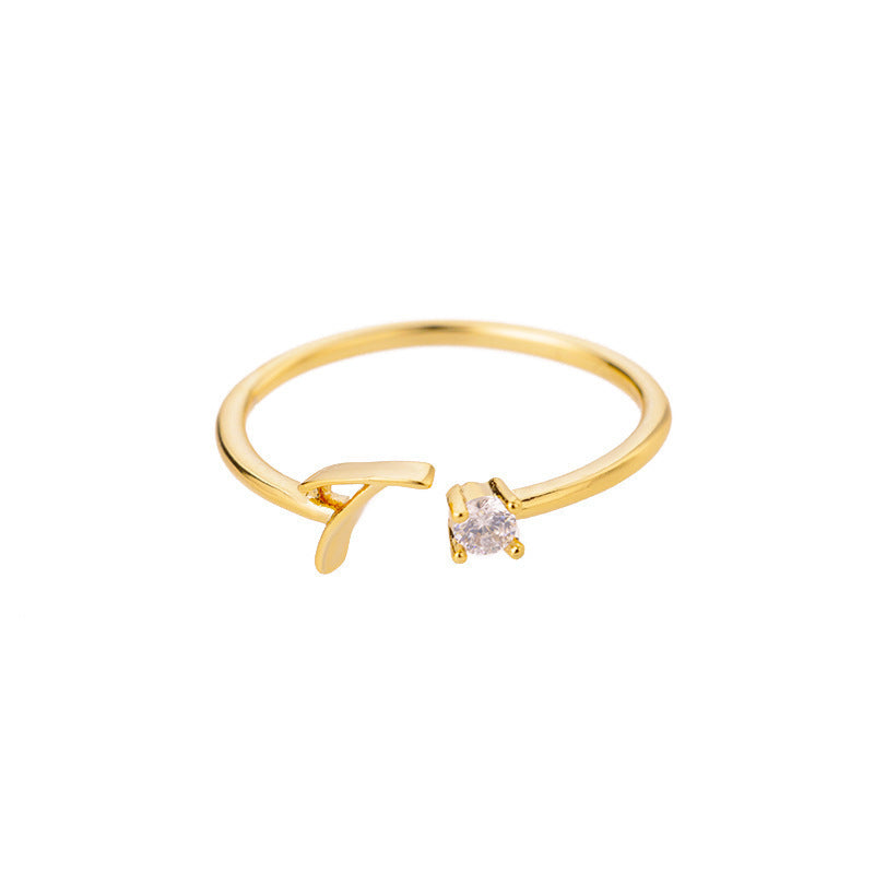 Alphabet Letter Ring Gold Plated Zinc Alloy Jewelry