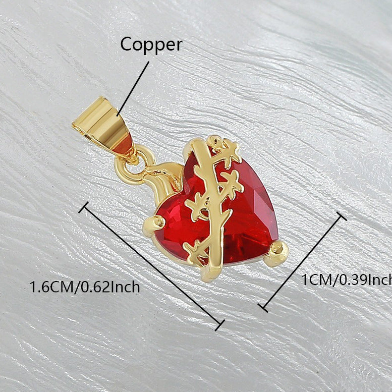Gold Plated Heart Cross Pendant