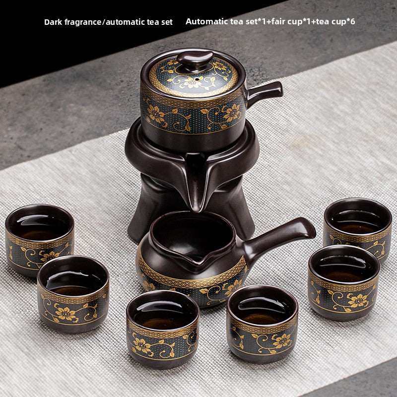 Automatic Graphite Tea Set with Rotating Brewing Teapot