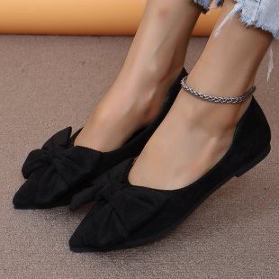Pointed Bow Flat Shoes for Women