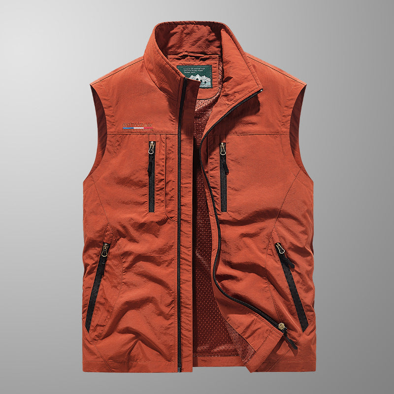 Mens Quick-Drying Multi-Pocket Outdoor Vest