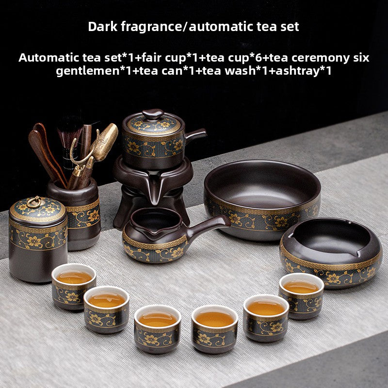 Automatic Graphite Tea Set with Rotating Brewing Teapot