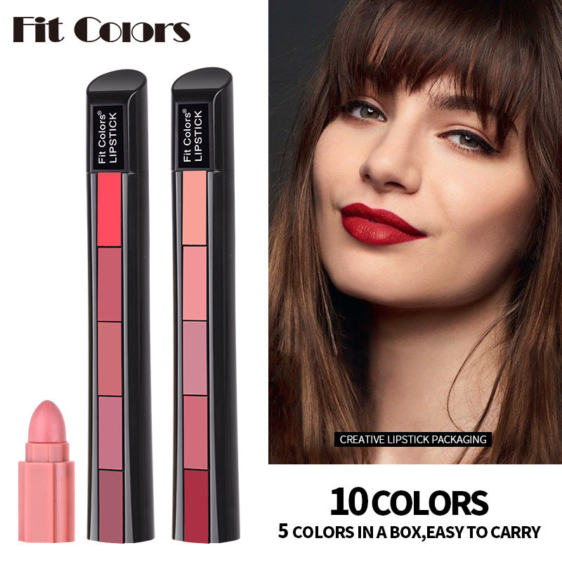 Matte 5-color lipstick set