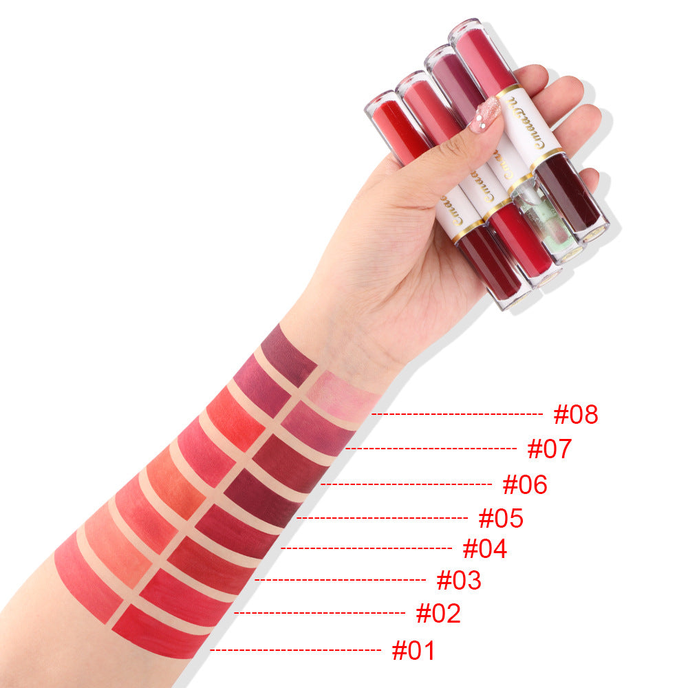 Double-Ended Matte Lipstick Long-Lasting Lip Gloss