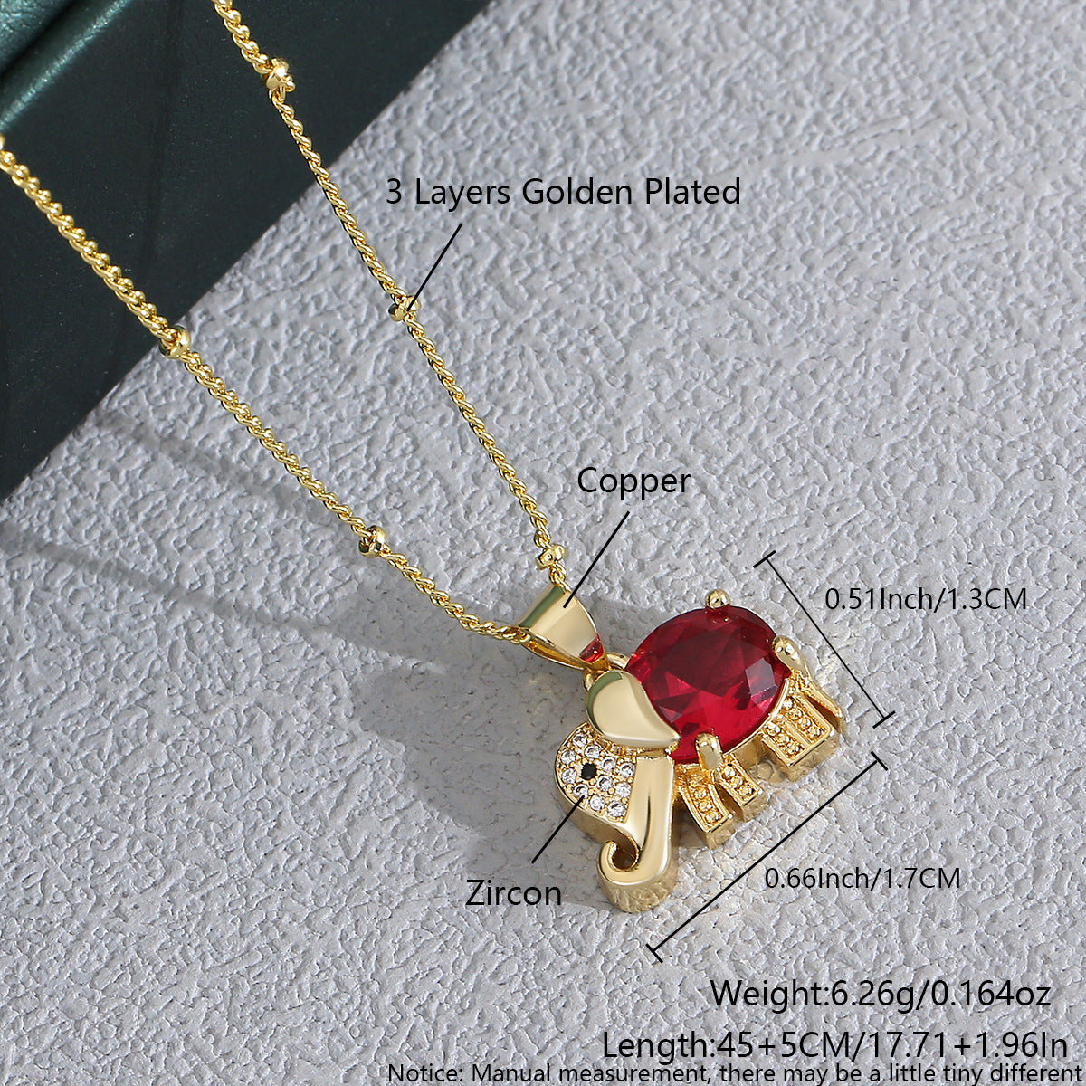 Heart Shaped Zircon Necklace Gold Plated Chain