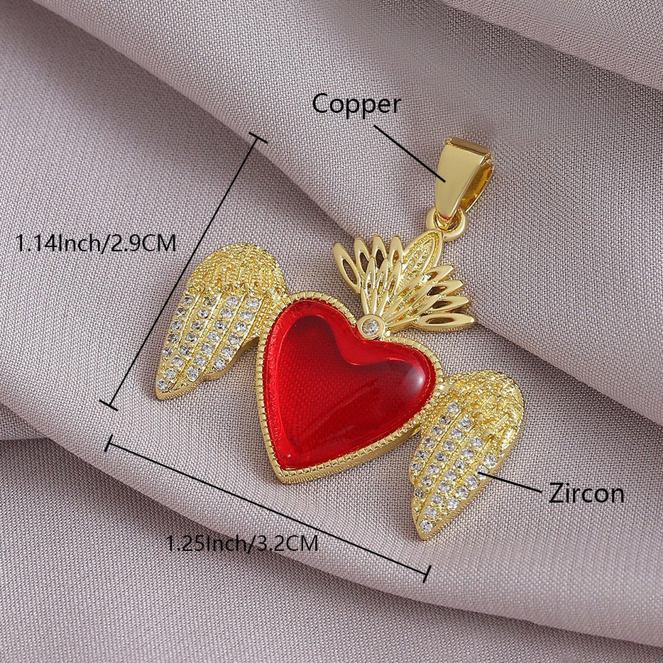 Gold Plated Heart Cross Pendant