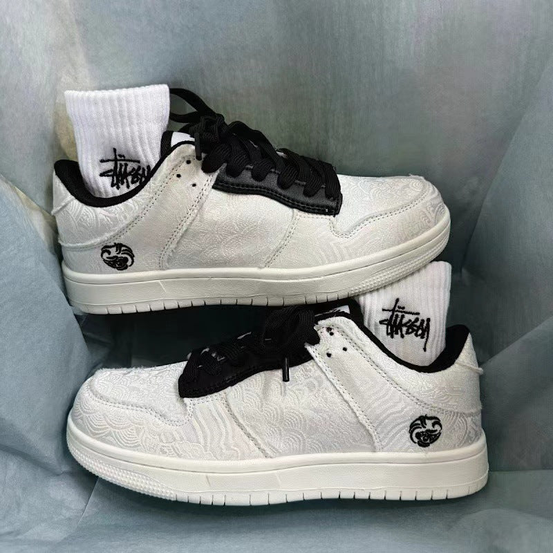 Breathable Canvas Sneakers with Floral Design