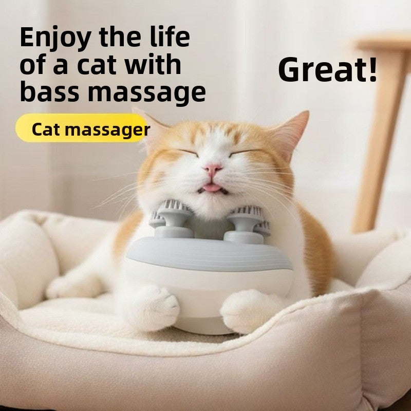 Masseur de tête automatique pour chat avec vibration et fonction rechargeable