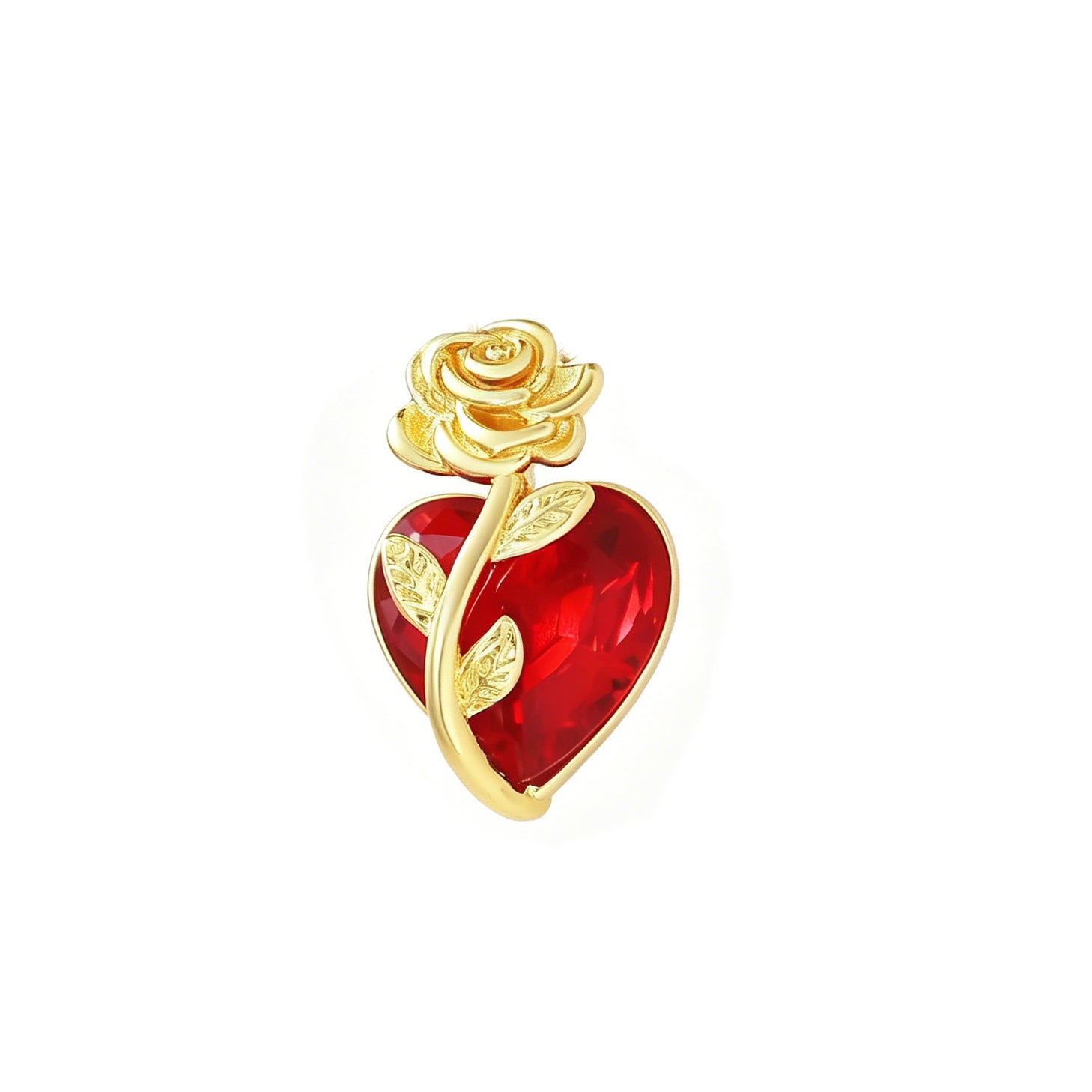 Gold Plated Heart Cross Pendant