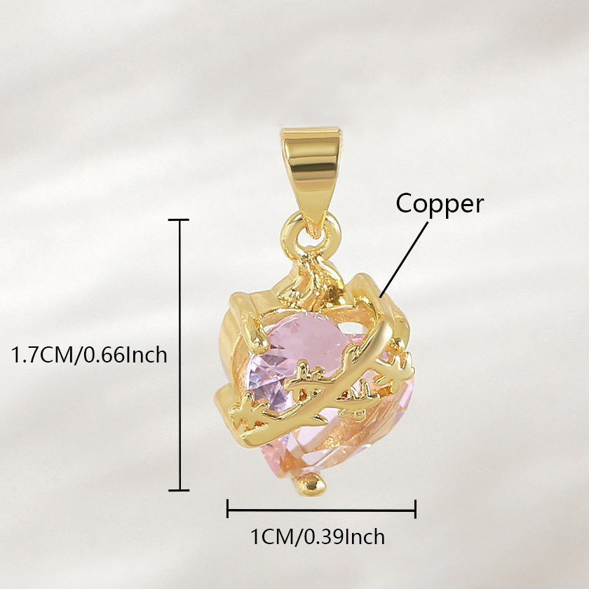 Gold Plated Heart Cross Pendant